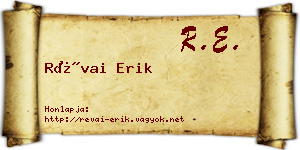 Révai Erik névjegykártya